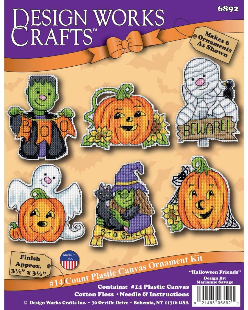 DIY Design Works Halloween Friends Plastic Canvas Ornament Kit